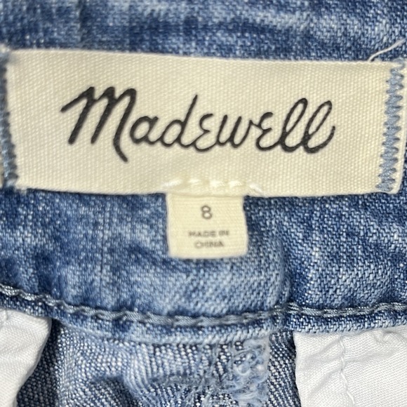 Madewell Pleated Wide-Leg Jeans Womens 28x25 Light Wash High Rise Ankle Retro - Picture 6 of 10